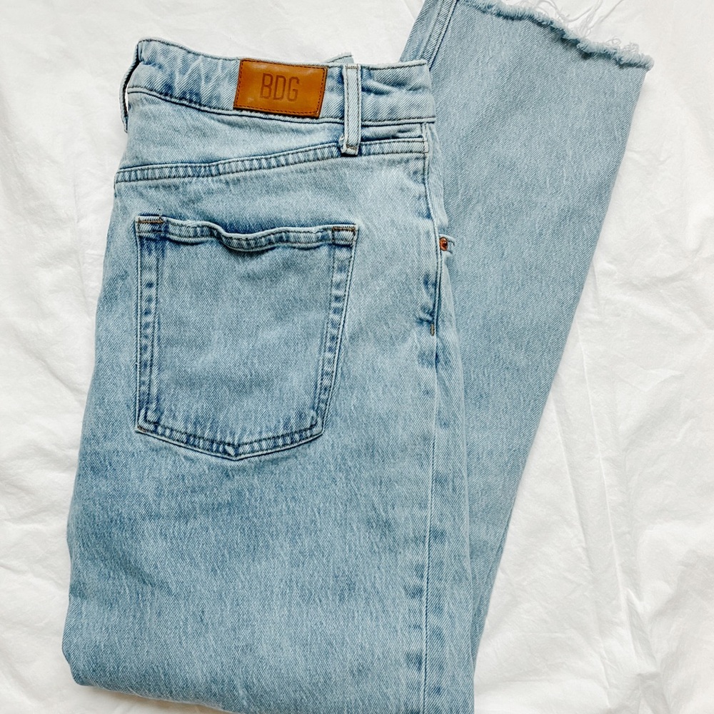 BDG Straight Leg Raw Hem Jeans